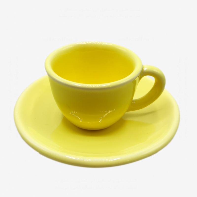 ست فنجان و نعلبکی قهوه خوری رنگ زرد